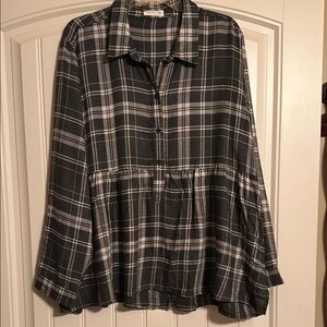 Plaid Button-Up Women's Top